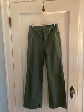 J. Crew Olive Utility Wide-Leg Pants